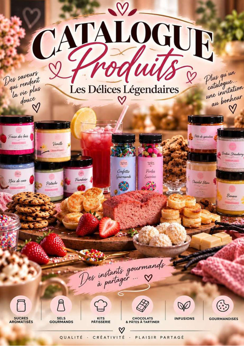 Pots gourmands et pâtisseries figurant dans le catalogue d’octobre