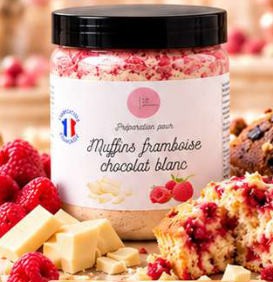 Préparation à muffins · Framboise chocolat blanc